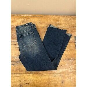 Kut from the Kloth Kelsey High Rise Ankle Flare Raw Hem Blue Jeans Size 4